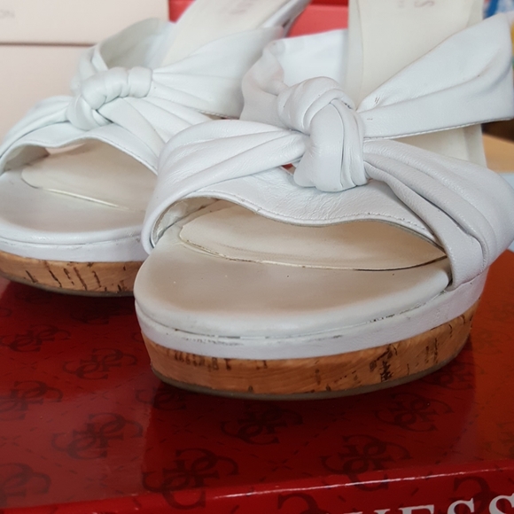 White Leather High heel Sandals - Picture 2 of 3